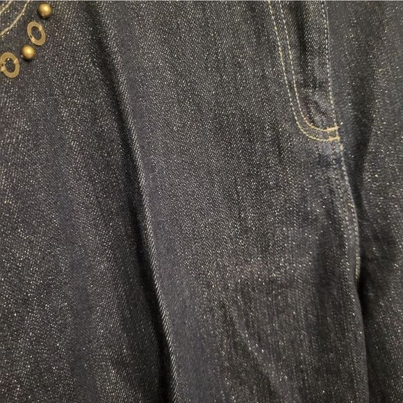 Ruby Rd. Indigo Blue Modern Blooms Sparkle Ankle Studded Jeans Plus Size 20W NEW - Picture 5 of 8